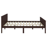 Bed Frame without Mattress Dark Brown Solid Wood Pine 200x200 cm 322201