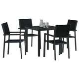 Garden Dining Set 5 pcs Black Powder-Coated Steel 3379150