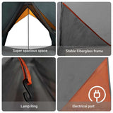 Family Tent with Roof Grey and Orange 220 x 220 x 184 cm 4100675
