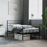 Metal Bed Frame without Mattress with Footboard Black 80x200cm 355668