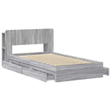 Bed Frame with Storage Grey Sonoma 90 x 190 cm Engineered Wood 3433541