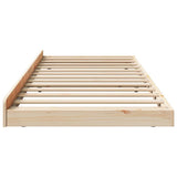 Bed Frame Natural 100 x 200 cm Solid Pine Wood 873418