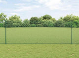 Welded Wire Fence with Posts 25 x 1.6 m PVC-Coated Steel Green 3336495