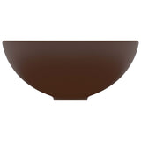 Luxury Bathroom Basin Round Matt Dark Brown 32.5x14 cm Ceramic 146973
