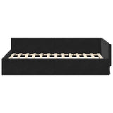 Corner Bed Frame with Headboard Black 90 cm x 190 cm Velvet 42016076
