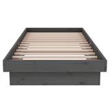 Bed Frame without Mattress Grey Solid Wood Small Single 819934
