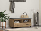 Hall Bench with Cushion with Drawer Artisan Oak 80 x 38 x 46 cm 891463