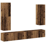 ZNTS 4 Piece TV Cabinet Set Wall-mounted Old Wood Engineered Wood 3329153