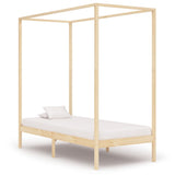 Canopy Bed Frame without Mattress Solid Wood 90x200 cm 283250