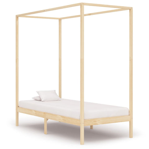Canopy Bed Frame without Mattress Solid Wood 90x200 cm 283250