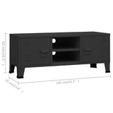 TV Cabinet Black Metal Medium TV Cabinet Rectangular 339618