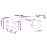 Basin Shelf Wall Mounted Steel and Solid Wood Oak 3302342