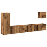 ZNTS 5 Piece TV Cabinet Set Wall-mounted Old Wood Engineered Wood 3329199