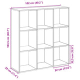 Room Divider Bookcase Smoked Oak 102x29x103.5 cm Engineered Wood 858043