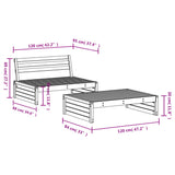 Garden Lounge Set White Solid pine wood Medium Modular 3186621