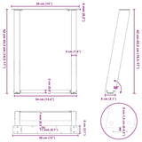 Coffee Table Legs U-Shaped 2 pcs Anthracite 38x cm Steel 4012762