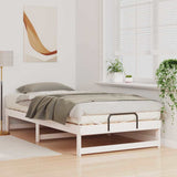 Bed Frame White 100 x 200 cm Solid Pine Wood 873143