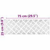 Stair Tread Rectangular 4 pcs Silver 75 x 25 cm Aluminium 4104278