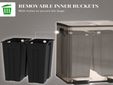 40L Dual Compartment Stainless Steel Bin, with Deodoriser Holders - Gold Tone T3398P344560