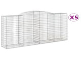 Arched Gabion Baskets 5 pcs 300x50x160/180 cm Galvanised Iron 3146758