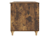 Desk with Shelf Smoked Oak 142.5 x 50 x 75 cm Engineered Wood 3414581