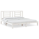 Bed Frame without Mattress White 200x200 cm Solid Wood Pine 3104369