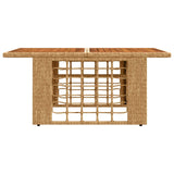 Garden Table Natural 100 x 55 x 37 cm PE Rattan and Glass 42035142