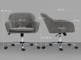 Velvet-Feel Office Chair - Grey T3398P424990