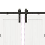 Sliding Door Hardware Kit 366 cm Steel Black 3295803