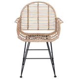Dining Chair 2 pcs Rattan and Iron Natural 57 x 55 x 85 cm 42011558