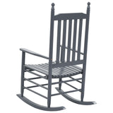 Rocking Chair with Curved Seat Grey Poplar Wood 45698