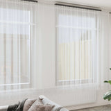 Lace Curtain with Curtains Floral White 280 x 900 cm Polyester 4107967