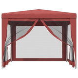 ZNTS Party Tent with 4 Mesh Sidewalls Red 3x3 m HDPE 319230