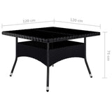 Garden Dining Set Black 3095894