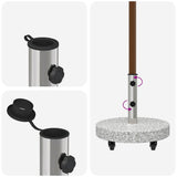 Parasol Base 29.8kg Grey Granite and Stainless Steel Round 42006583