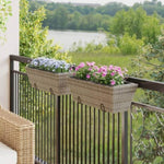 ZNTS Planters with hooks 2 pcs Grey Poly Rattan 366403