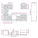 ZNTS 7 Piece Kitchen Cabinet Set Kalmar Concrete Grey Engineered Wood 3314775