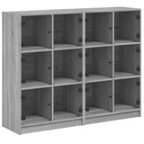 Bookcase with Doors Grey Sonoma 136x37x109 cm Engineered Wood 3206515