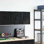 ZNTS Garage Wall Cabinets 2 pcs Black Engineered Wood 860610