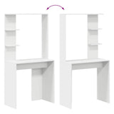 Desk with Shelf White 78.5 x 37 x 154.5 cm Engineered Wood 869338