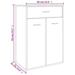 Shoe Cabinet Concrete Grey 60x35x84 cm Engineered Wood 801075