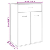 Shoe Cabinet Concrete Grey 60x35x84 cm Engineered Wood 801075