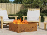 Fire Pit Brown 60 x 60 x 30 cm Weathering Steel 858927