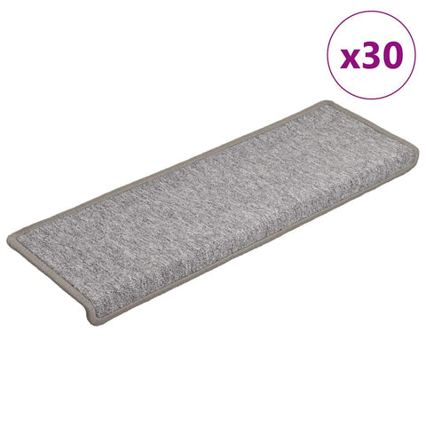 ZNTS Stair Mats 30 pcs 65x21x4 cm Light Grey 3365768