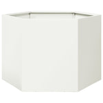 ZNTS Garden Planter White Hexagon 69x60x45 cm Steel 851123