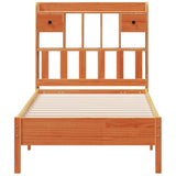 Bookcase Bed without Mattress Wax Brown 75x190 cm Small Single Solid Wood Pine 3322935