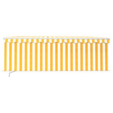 Manual Retractable Awning with Blind 4x3m Yellow&White 3069298