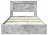 Storage Bed Concrete Grey 100 x 200 cm Engineered Wood 3410266