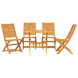 Garden Dining Set Folding 5 pcs Brown Solid Acacia Wood 3375704