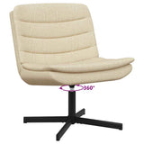 Swivel Chair Cream 63 x 75 x 76 cm Fabric 42007356